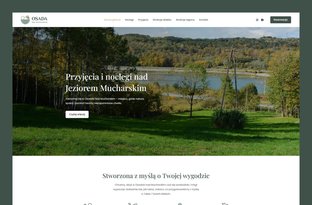 Strona internetowa dla domków na wynajem