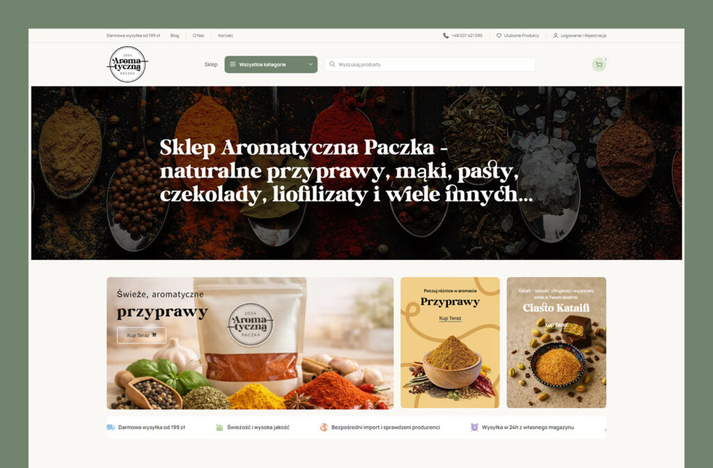 Sklep internetowy dla marki ze zdrową żywnością