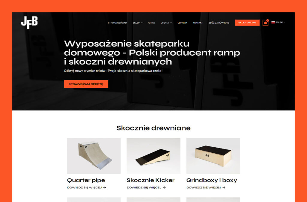 Strona internetowa dla producenta ramp i skoczni