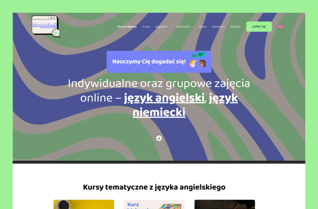 Strona internetowa dla szkoły językowej