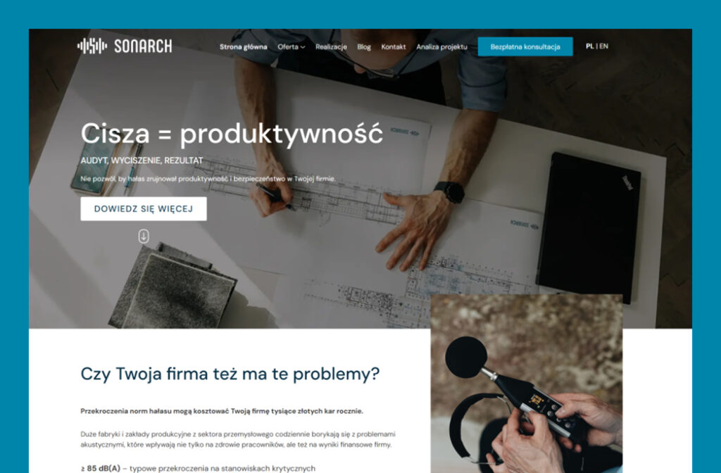 Strona internetowa dla firmy usługowej