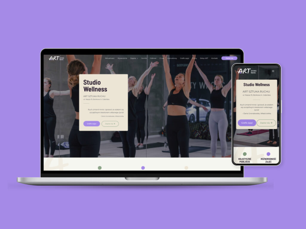 Strona internetowa dla studia wellness