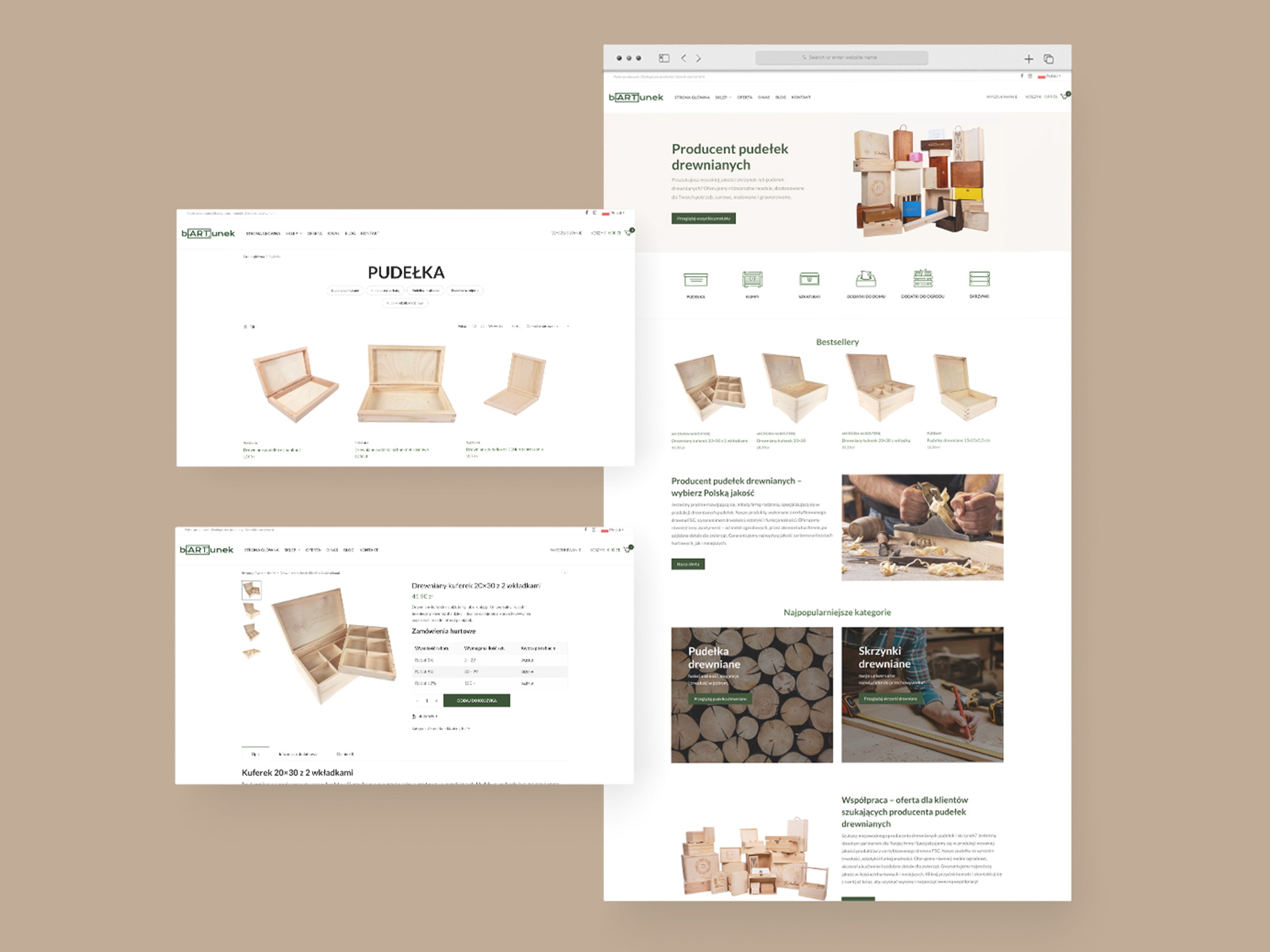 Sklep internetowy dla producenta wyrobów z drewna